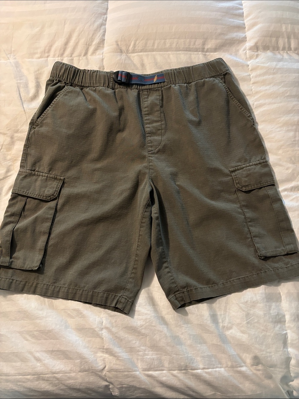 Lucky Brand Olive Cargo Shorts with Integrated Belt